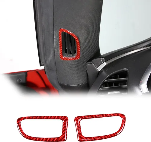 Vista 8 de Sekhyna Marco de salida de aire para puerta interior de un pilar compatible con Corvette C7 Stingray 2014-2019 fibra de carbono suave, 2 piezas