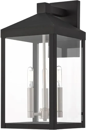 Vista 19 de Livex Lighting 20584-07 Linterna de pared para exteriores de transición de tres luces de la colección Nyack en acabado bronce/oscuro Bronce