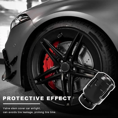Vista 3 de Yourkar 4 tapas de vástago de válvula de neumático de automóvil, cubiertas de válvula de rueda de aleación de aluminio de forma única, resistentes a