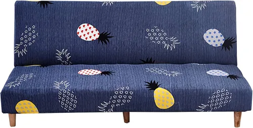 Vista 19 de WOMACO Funda Elástica para Futón Fundas para Sofá Cama Tamaño Full Twin Queen Negro Sin Brazos Protector de Sofá Loveseat con Fondo Elástico