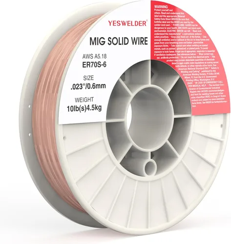 Vista 10 de YESWELDER Alambre de soldadura ER70S-6 Alambre sólido MIG de acero al carbono carrete de 0.023 pulgadas 2LB