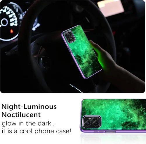 Vista 3 de GUAGUA Funda compatible con Motorola Moto G Power 5G 2023 de 6.5 pulgadas que brilla en la oscuridad, nebulosa espacial luminosa nocturna delgada