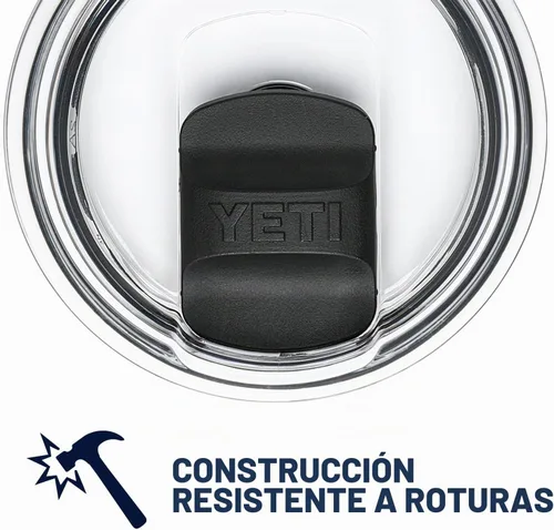 Vista 7 de YETI Rambler - Vaso de acero inoxidable con tapa MagSlider, 20 onzas, color gris oscuro