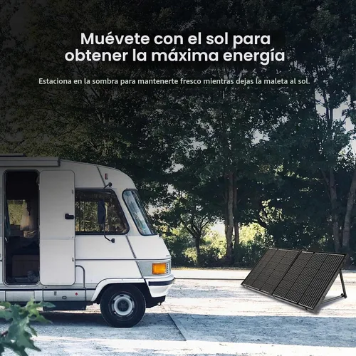 Vista 2 de Renogy - Panel solar portátil de 100 vatios y 12 voltios con controlador de carga impermeable de 20 A, maletín solar plegable de 100 W con soporte