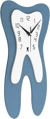 Vista 2 de Timelike Reloj de pared moderno de dientes, silencioso, sin tictac, médico, dentista, clínica dental, arte de pared, decoración de pared, para Azul
