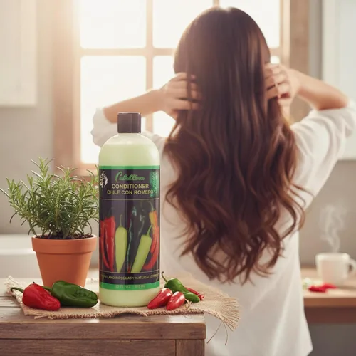 Vista 4 de Acondicionador de Chile con Romero, Acondicionador para prevenir la caída del cabello con extractos naturales, 960 ml, Botella 1 paquete
