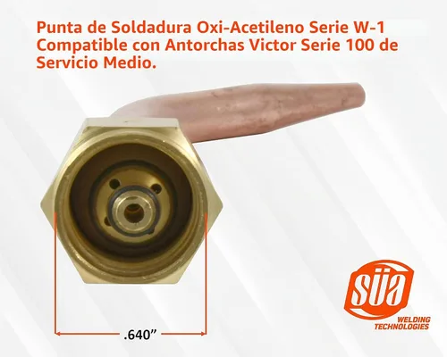 Vista 2 de SÜA - Punta de soldadura 0-W-1 de repuesto para mangos de antorcha Victor serie 100. #0