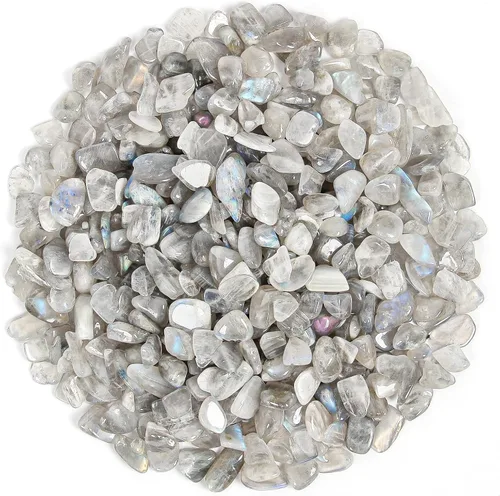 Vista 7 de Chips de cristal de amazonita natural triturado de 1.1 libras, chips de cristales curativos a granel, piedras preciosas de cristal triturado