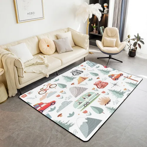 Vista 26 de Erosebridal Alfombras Deportivas de Área para Niños 1.49 m x 1 m, Alfombra Antideslizante de Béisbol, Fútbol, Baloncesto, Alfombra Deportiva