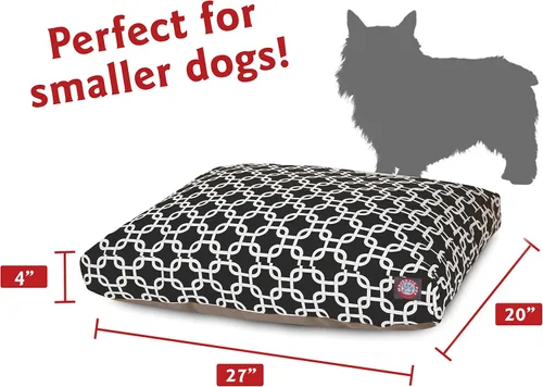 Vista 3 de Black Links - Cama rectangular pequeña para perros para interiores y exteriores con funda extraíble lavable por Majestic Pet Products