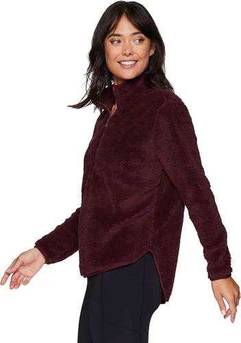Vista 4 de RBX Active - Sudadera de piel sintética con cremallera de 14 para mujer