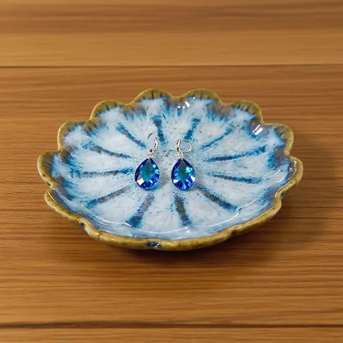 Vista 5 de Lotus - Bandeja de cerámica para joyas, pequeño soporte para anillos de joyería, plato organizador, para padres, hija, amigos, hermana, regalos