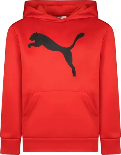 Vista 8 de PUMA Sudadera con capucha con logotipo para niños, sudadera de forro polar, bolsillo frontal grande Negro - Hot Wheels