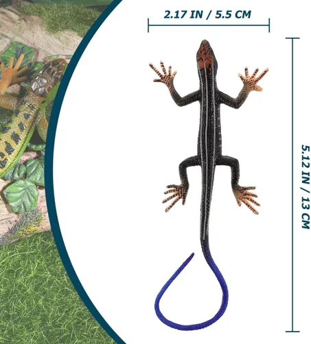 Vista 9 de NUOBESTY Realista falso lagarto modelo artificial reptil plástico lagarto figuras de acción trucos juguetes educativos broma 2 piezas