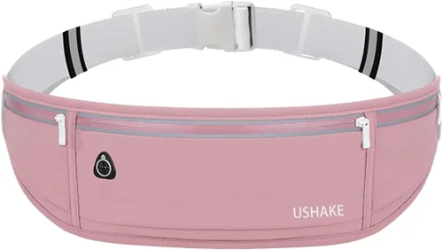 Vista 9 de USHAKE Cinturón delgado para correr, riñonera de entrenamiento para hombres y mujeres, paquete de cintura de ejercicio para soporte de iPhone