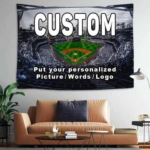 Vista 20 de KafePross Tapiz personalizado para colgar en la pared, 30 x 30 pulgadas, personaliza tu imagen, texto, dormitorio, pancarta para dormitorio