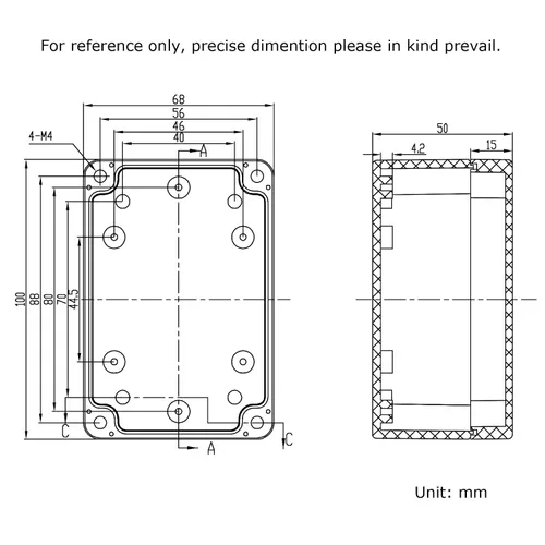Vista 7 de Caja de conexiones plástica electrónica del ABS de la prenda impermeable IP65 de Pinfox del proyecto
