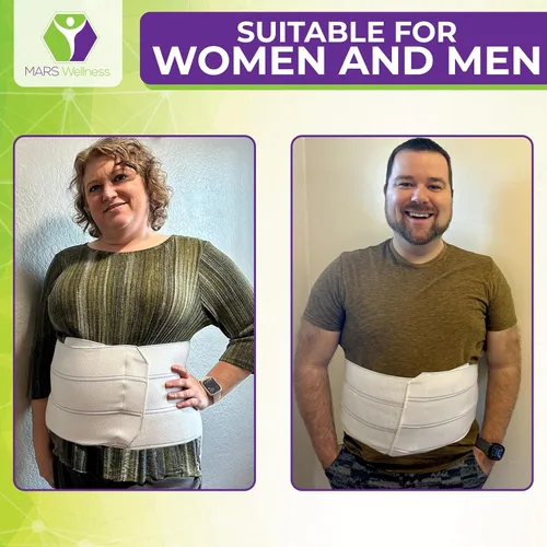 Vista 6 de MARS WELLNESS Carpeta abdominal bariátrica de tamaño grande de alta calidad, 9 pulgadas, 3 secciones/panel, carpeta bariátrica para hombres