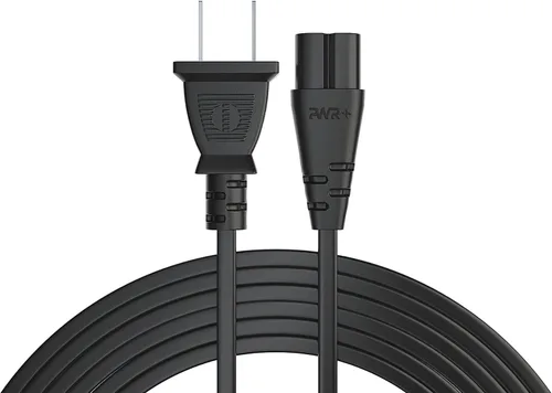 Vista 7 de Pwr Cable de CA Cable de alimentación de repuesto 2 clavijas 6 pies (negro)