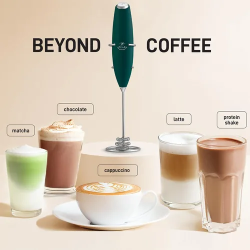 Vista 243 de Zulay Milk Boss Espumador de leche potente manual, hace espuma para latte, batidor para mezclar bebidas, café, miniespumador para capuchino, frappé
