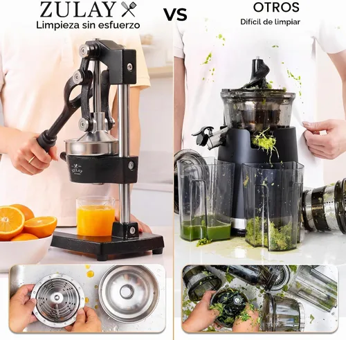 Vista 3 de Zulay Kitchen - Exprimidor de hierro fundido, exprimidor manual naranja, prensa de cítricos, color negro 01 - negro