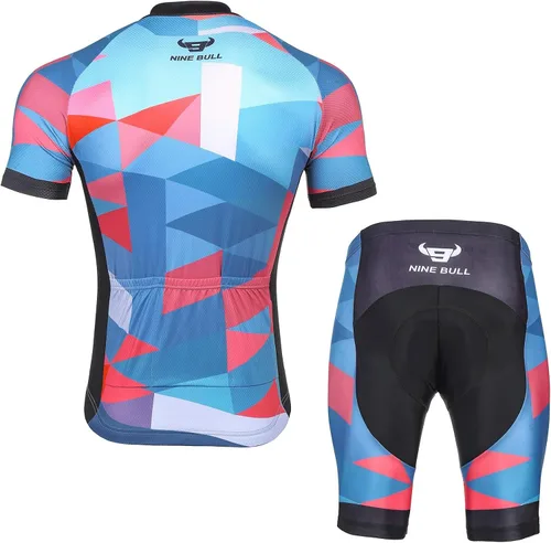Vista 4 de Conjunto de camiseta de ciclismo para hombre, camiseta reflectante de secado rápido y pantalones cortos de ciclismo acolchados 3D, Spqx-10