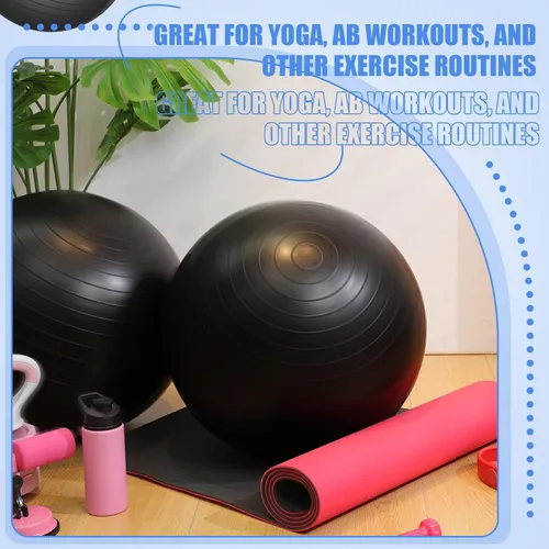 Vista 4 de Leyndo 2 pelotas de yoga grandes de 26 pulgadas, pelota de ejercicio antiestallido con bomba, 26 pulgadas/25.6 in para mejorar la postura