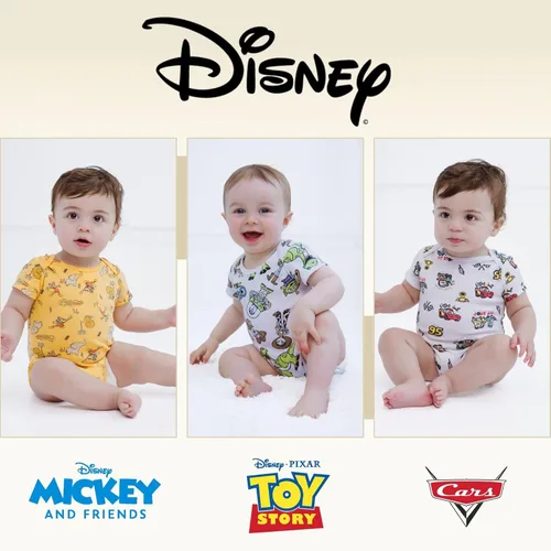 Vista 3 de Disney Paquete de 3 mamelucos para bebés y niñas (recién nacidos - 24 meses)