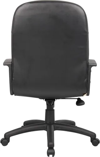 Vista 8 de Boss Office Products B8106 Silla ejecutiva de cuero en negro, respaldo medio