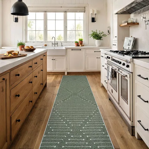 Vista 25 de LIVEBOX Alfombra de baño bohemia negra de 2x3 pies, alfombra de baño lavable, pequeñas alfombras tejidas de algodón, alfombra de área marroquí
