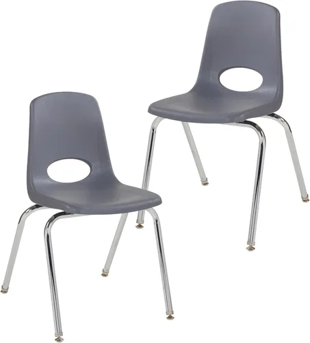 Vista 16 de FDP 15407-BL - Silla escolar apilable de 8 pulgadas con deslizadores de Azul