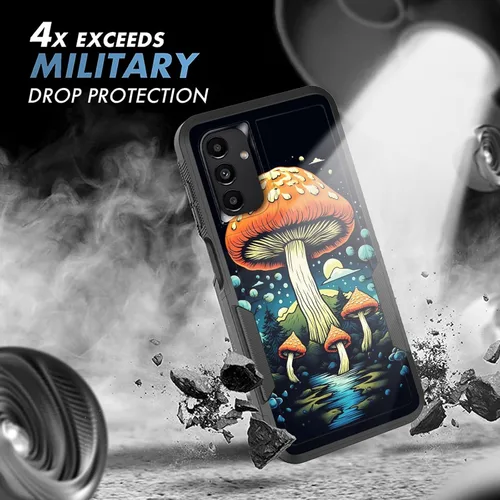 Vista 156 de Funda para Galaxy A14 5G, resistente de doble capa híbrida de policarbonato duro, goma suave, a prueba de golpes, funda protectora resistente