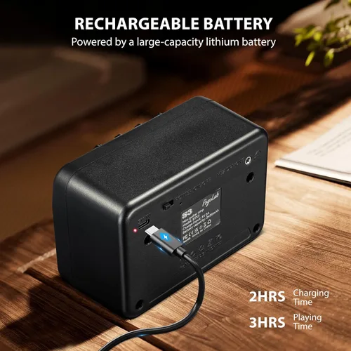 Vista 6 de POGOLAB Mini Amplificador de Guitarra, Amplificador Eléctrico Pequeño Portátil de 5W, Efectos Limpios y de Saturación de 2 Canales, Altavoz