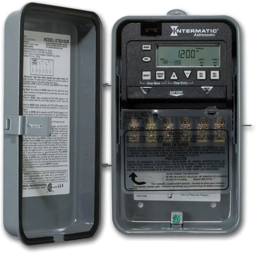 Vista 3 de Intermatic ET8015C 7-Day 30-amp SPST Electronic Astronomic Tiempo Switch, 120 – 277 vac, NEMA 1, ET8015C