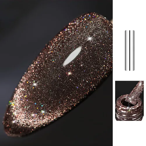 Vista 12 de X&D Juego de esmaltes de uñas de gel Cat Eye en arco iris reflectante con efecto holográfico magnético, 0.2 fl oz de esmalte de uñas para arte de 1