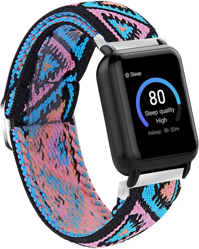 Vista 8 de Lamshaw Correa de repuesto ajustable de nailon elástico compatible con 3Plus Vibe Plus Vibe Plus + Smartwatch
