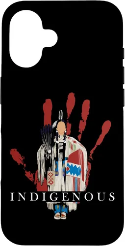 Vista 32 de Funda para iPhone 17 con diseño de sangre india de mano roja indígena nativa americana