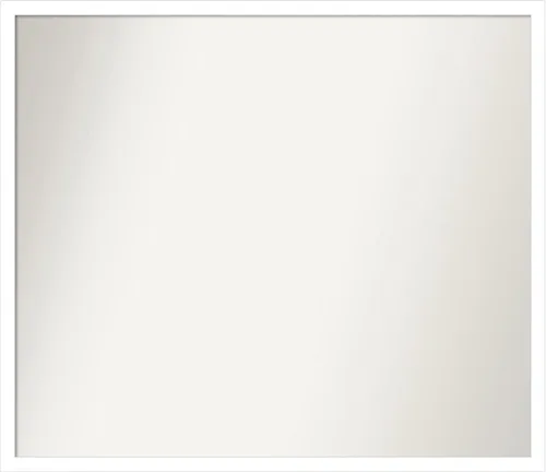 Vista 250 de Amanti Art Espejo de baño blanco para sobre el fregadero, 22 x 45 pulgadas, espejo de tocador rectangular blanco Lucie, marco de madera moderno