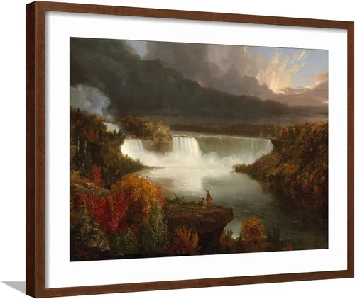 Vista 11 de ART.COM Lienzo enmarcado para pared, vista lejana de las cataratas del Niágara, 1830 por Thomas Cole, decoración escénica, 16 x 12 pulgadas, marco