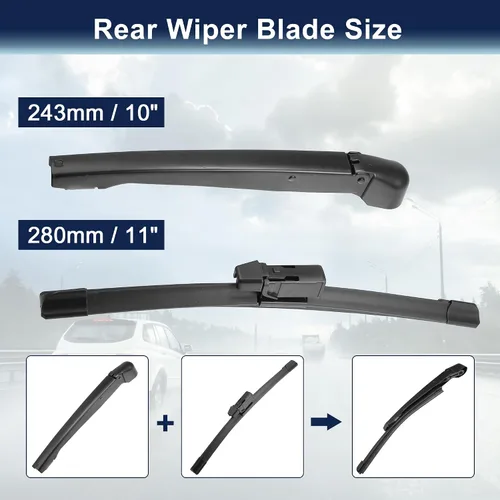 Vista 2 de X AUTOHAUX Juego de brazo de limpiaparabrisas trasero para Ford Ecosport 2017 2018 2019 2020 2021
