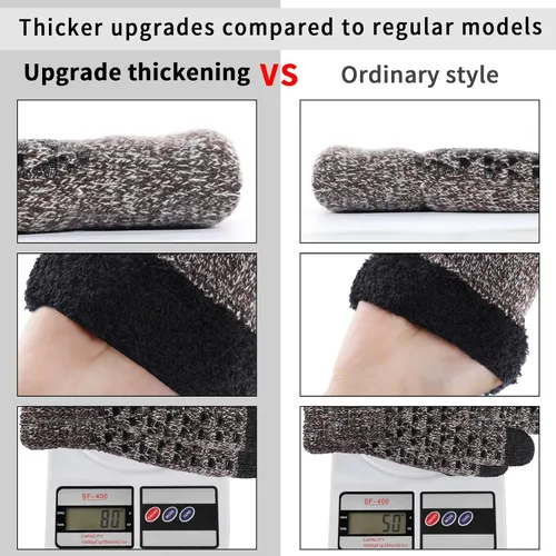 Vista 12 de Achiou Guantes de invierno para hombres y mujeres, guantes para pantalla táctil, gel de silicona antideslizante grueso mejorado, forro térmico
