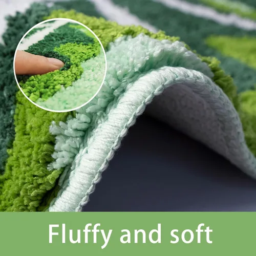 Vista 5 de Leaf - Alfombra de baño para niños, pequeña, bonita, alfombra de baño para guardería, alfombra larga antideslizante para dormitorio, habitación