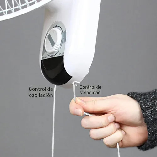 Vista 5 de Hurricane Classic - Ventilador oscilante de montaje en pared, 3 velocidades