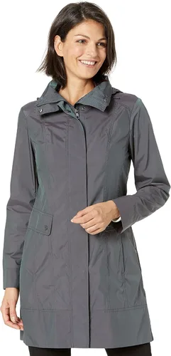 Vista 11 de Cole Haan Chaqueta de lluvia con capucha plegable con lazo trasero para mujer Negro