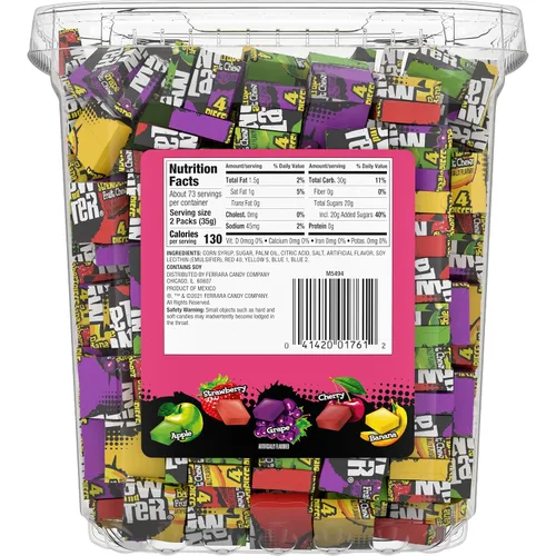 Vista 4 de Now & Later Original Mix, caramelos masticables de frutas mezclados envueltos individualmente (150 piezas)