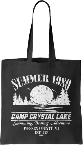 Vista 3 de Camp Crystal Lake Scenery - Bolsa reutilizable para comestibles con máscara Jason (negro)