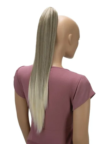 Vista 10 de CAISHA 24 "Hairpiece Cola de caballo Clip en la extensión de pelo largo recto negro H601