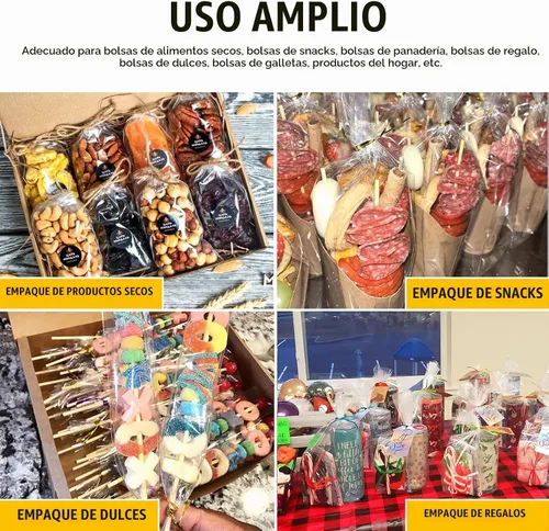 Vista 6 de 200 bolsas de celofán de 5 x 7 pulgadas, bolsas de celofán para dulces, bolsas transparentes de regalo, bolsas para cake pops, bolsas de caramelos