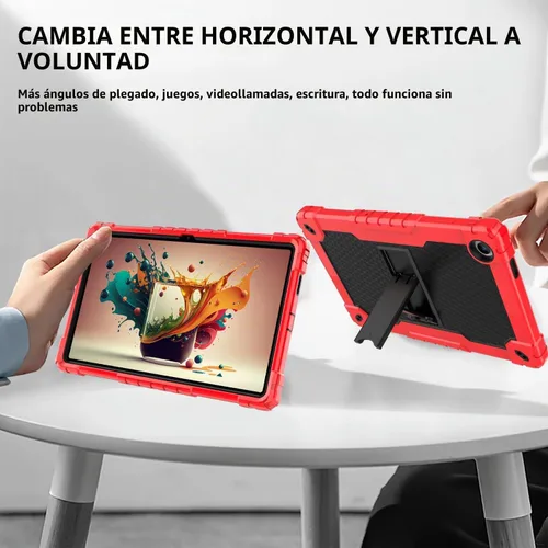 Vista 8 de Para Onn Tablet Pro 11 pulgadas 2023 Modelo: 100110027 Funda protectora híbrida resistente con función atril incorporada, carcasa rígida con correa