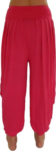 Vista 18 de Lovely Creations Pantalones holgados con cintura elástica y harem Aladdin para mujer